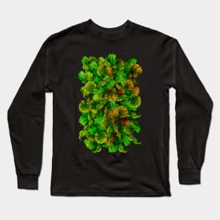 Tropical leaf random pattern painting Long Sleeve T-Shirt